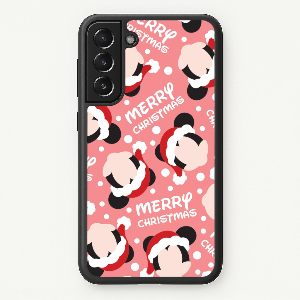 Merry Christmas Cartoon Mouse Pattern Galaxy S22 Case