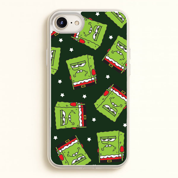 Grumpy Christmas Cartoon Sponge Pattern iPhone 6 / 7 / 8 / SE Case