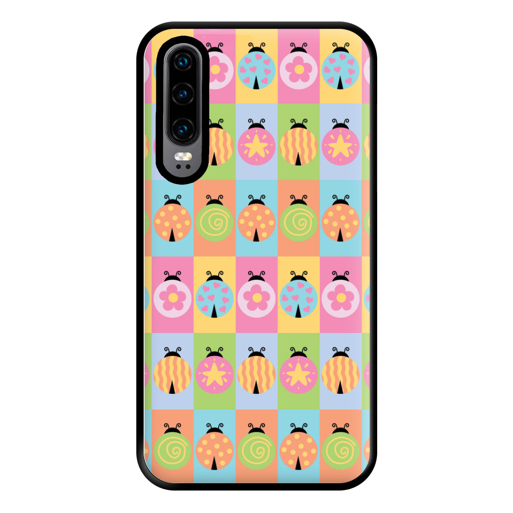 Cartoon Ladybugs Colourful Pattern Huawei P30 Case