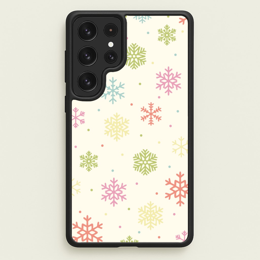 Pastel Snowflakes Pattern Galaxy S23 Ultra Case