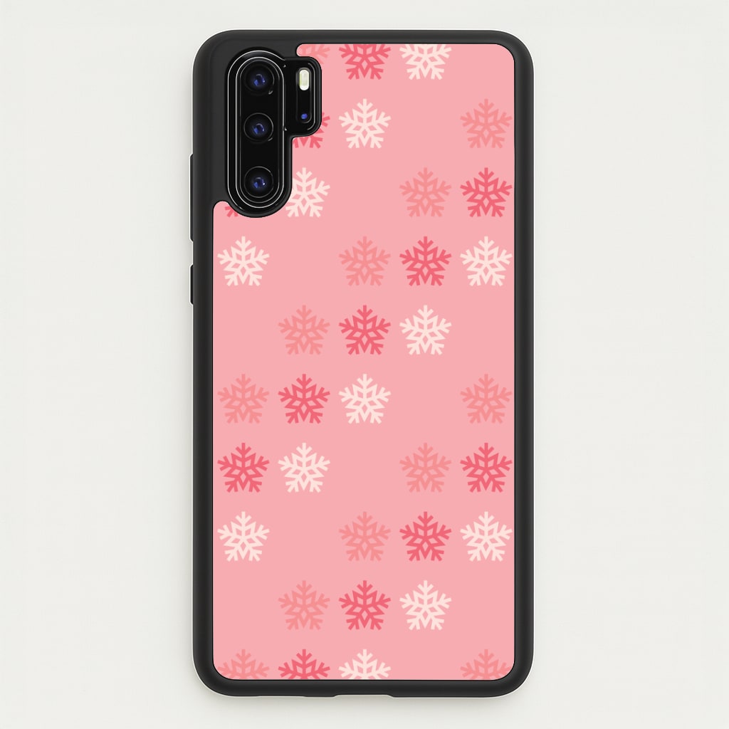 Red Slowflakes Christmas Pattern Huawei P30 Pro Case