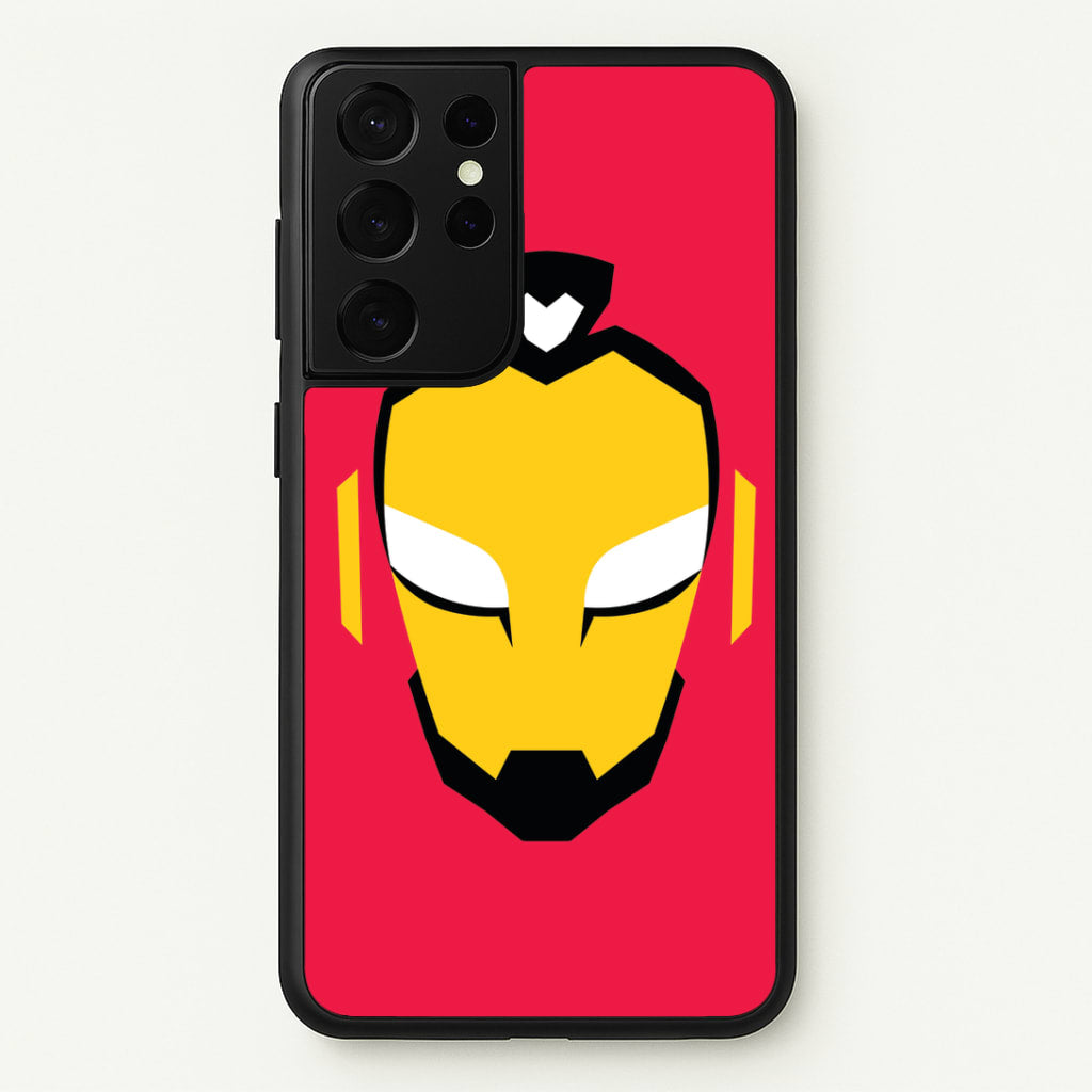 Metal Heart Hero Face Galaxy S21 Ultra Case