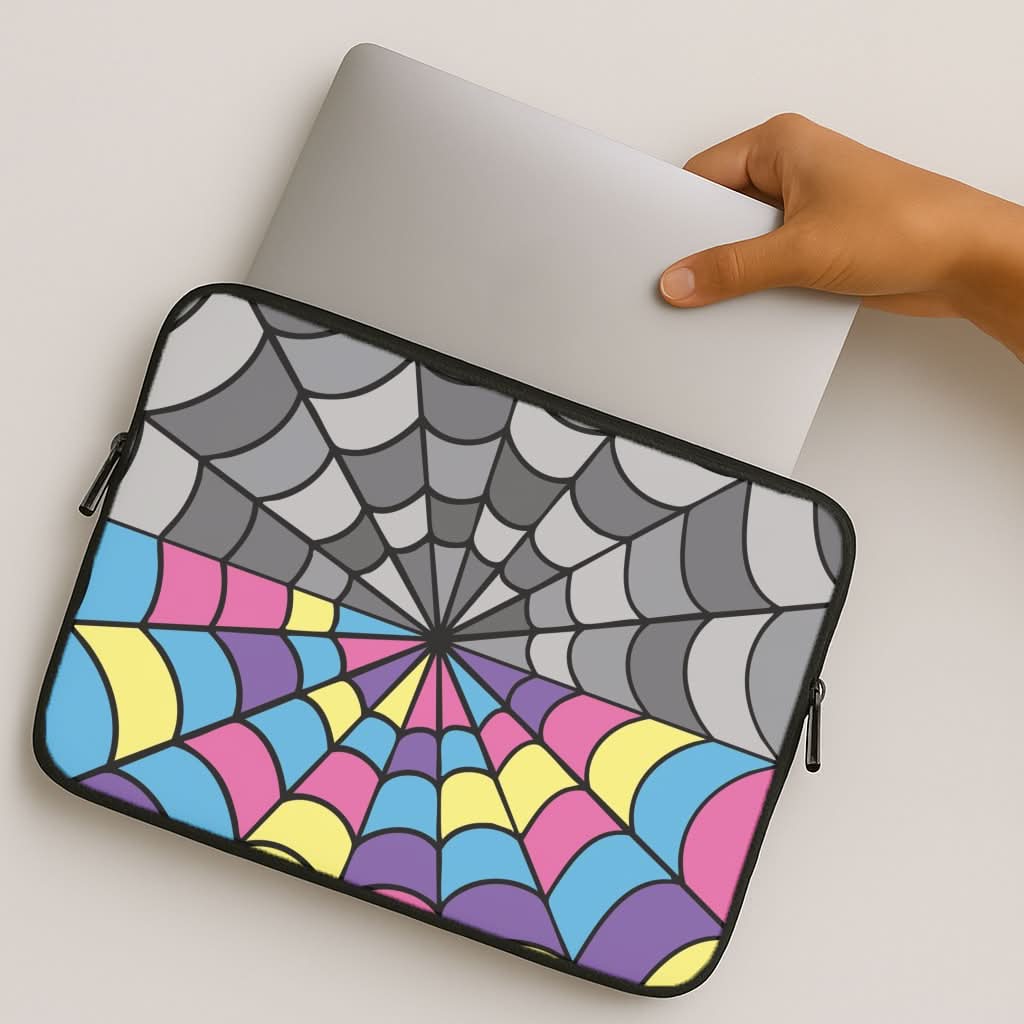 Colourful And Gray Spiderweb MacBook Cover