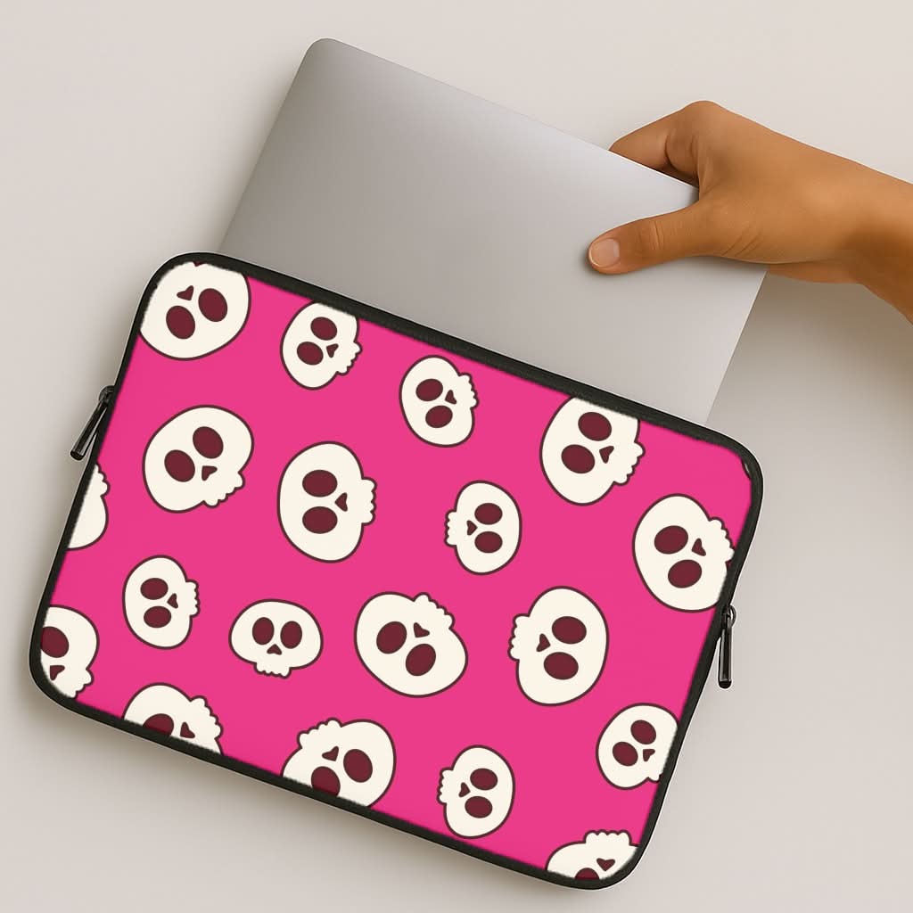 Pink Skulls Pattern MacBook Cover