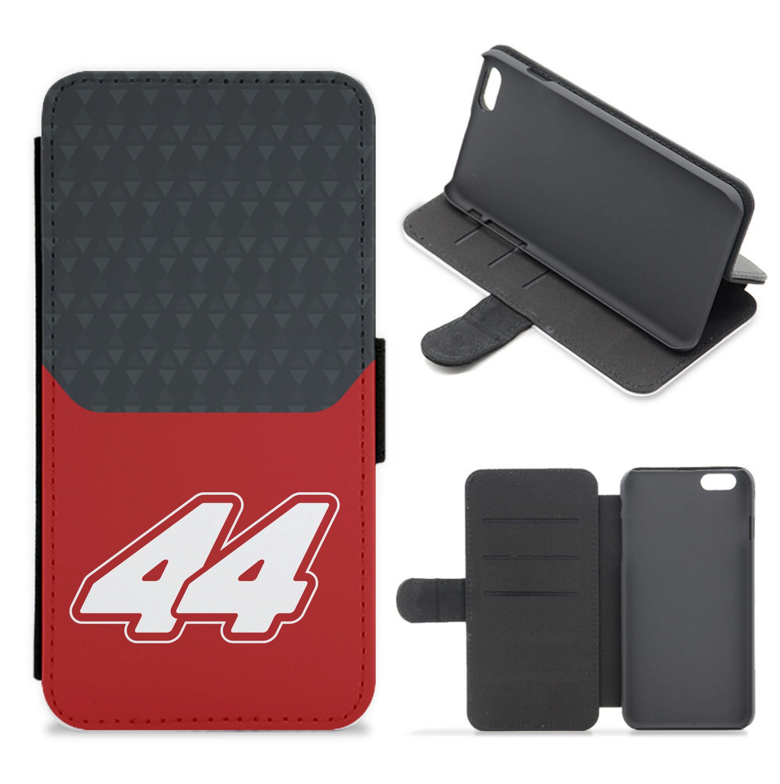 Red And Gray 44 Flip / Wallet Phone Case