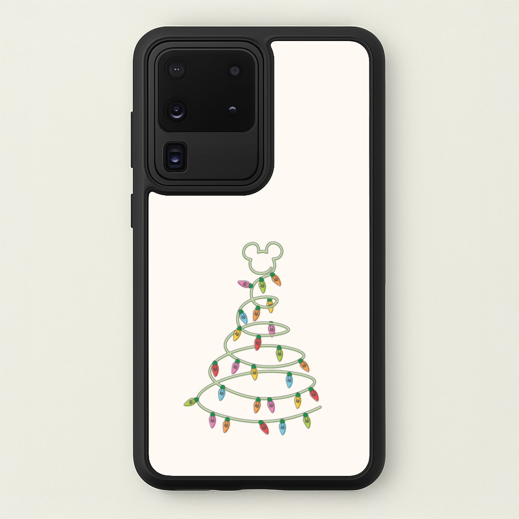 Cartoon Mouse Christmas Tree Lights Galaxy S20 Ultra Case