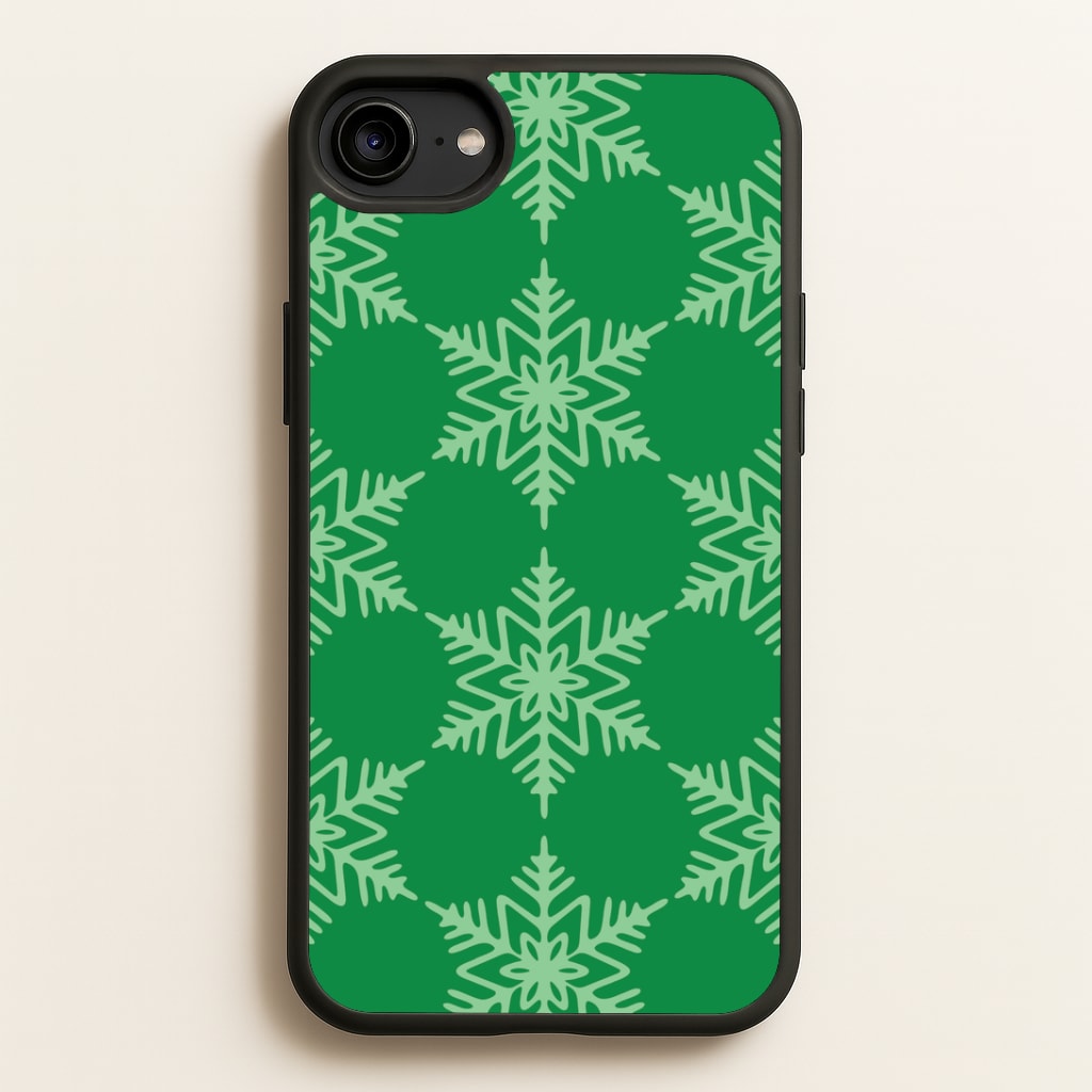Green Giant Snowflakes Christmas Pattern iPhone 6 / 7 / 8 / SE Case
