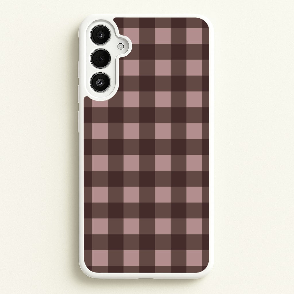 Chocolate Gingham Galaxy A34 Case