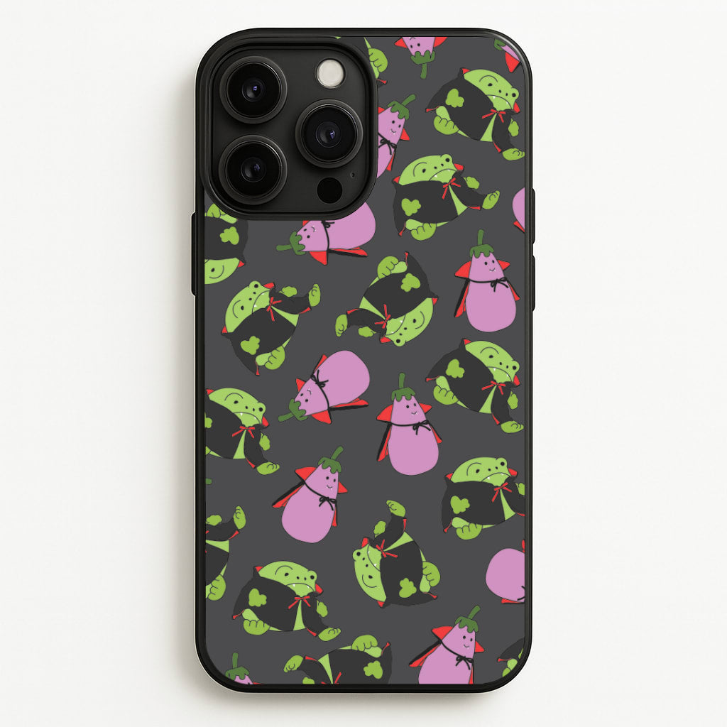 Vampire Frogs And Vegetables Pattern - Halloween iPhone 13 Pro Case