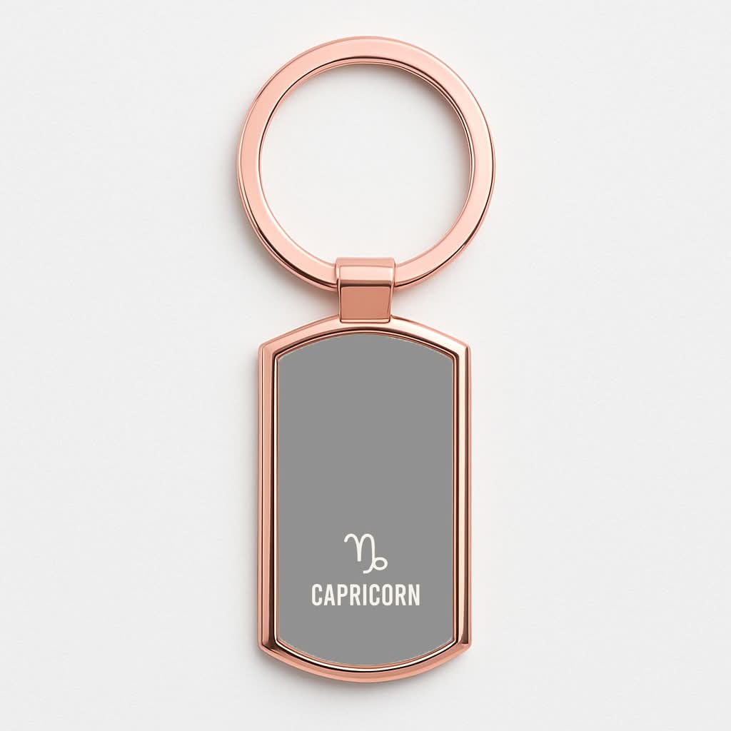 Capricorn Pastel Zodiac Rose Gold Keyring