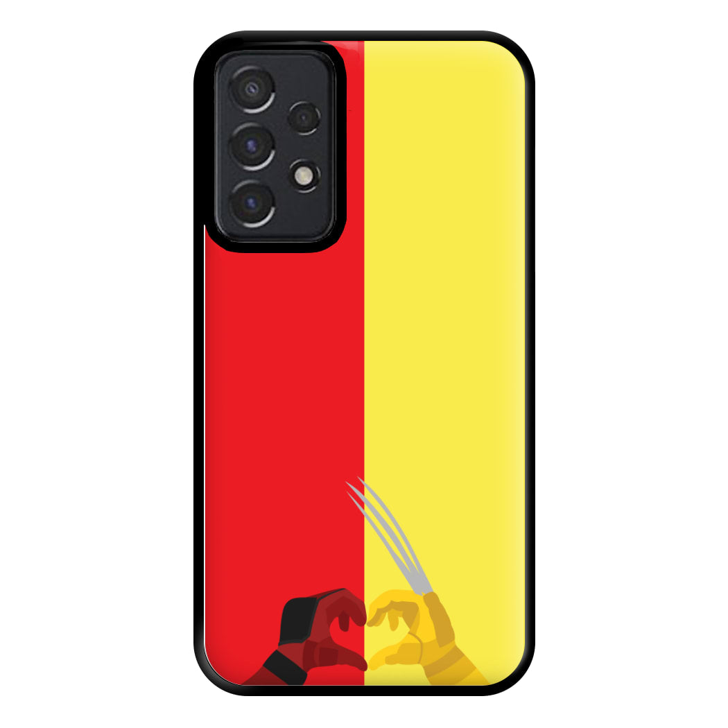 Red And Yellow Heroes Love Heart Galaxy A52 / A52s Case