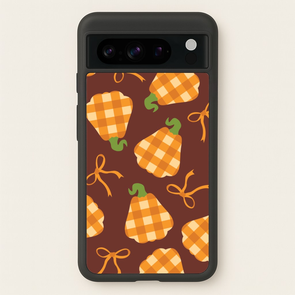 Tartan Pumpkins And Bows Pattern Google Pixel 8 Pro Case