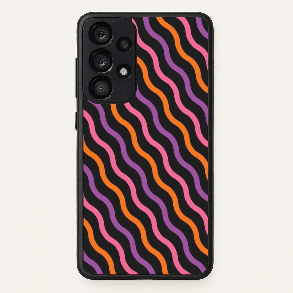 Wavy Abstract Halloween Pattern Galaxy A53 Case