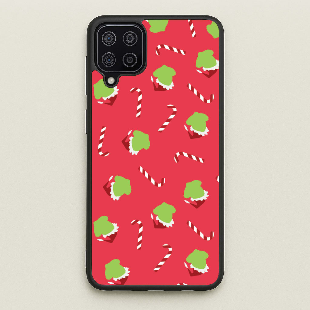 Green Creature And Candy Canes Pattern Galaxy A12 Case