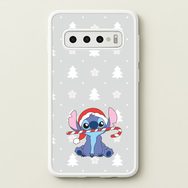 Cute Blue Alien Candycane Galaxy S10 Case
