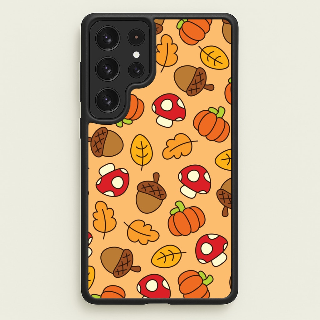 Cartoon Autumn Icons Pattern Galaxy S23 Ultra Case