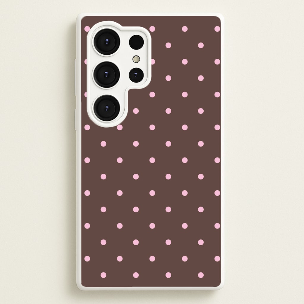 Chocolate & Strawberry Polka Dots Galaxy S25 Ultra Case