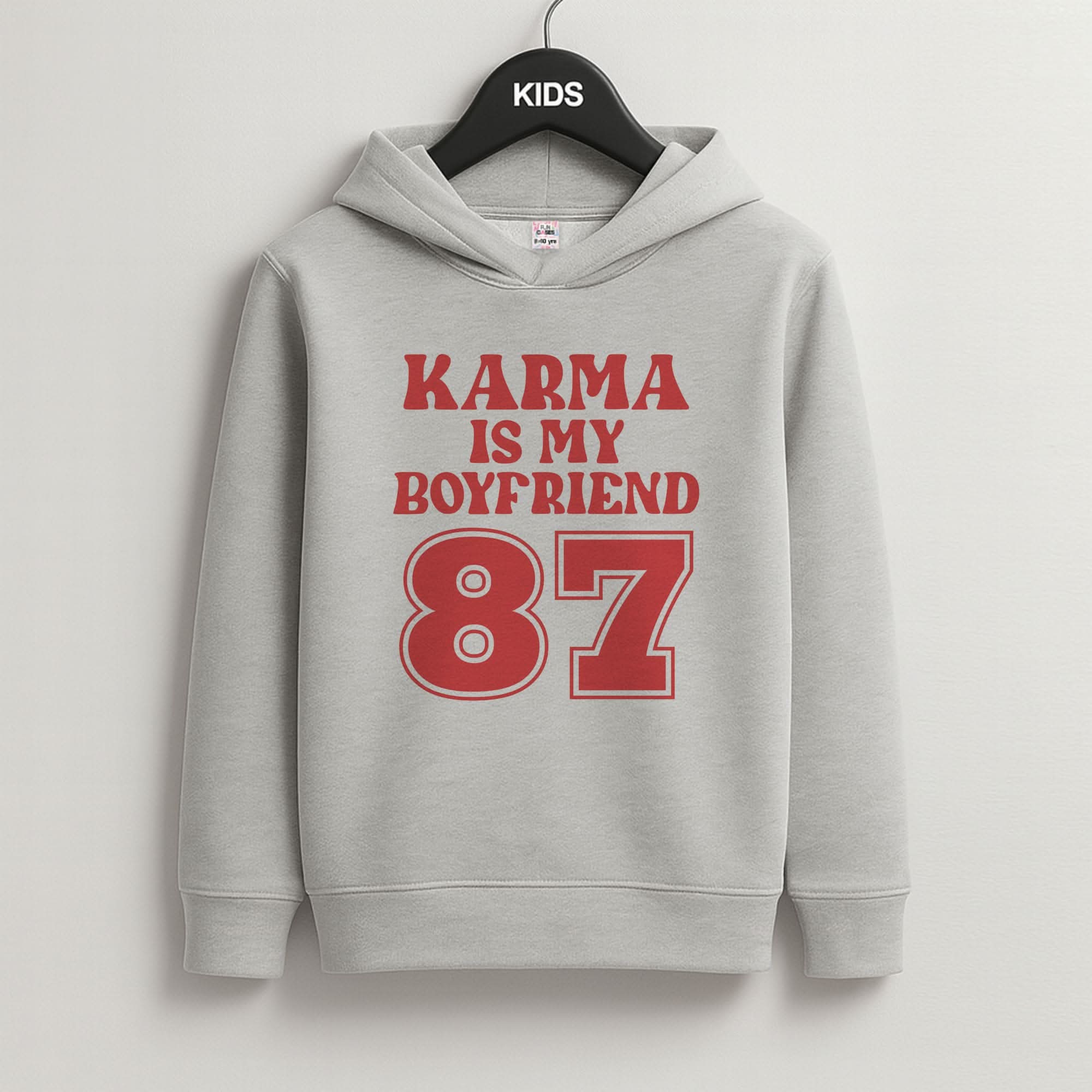 Karma Is My Boyfriend Grey Kids Hoodie