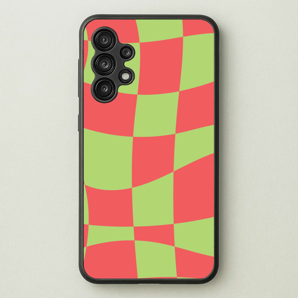 Abstract Red And Green Christmas Pattern Galaxy A13 Case