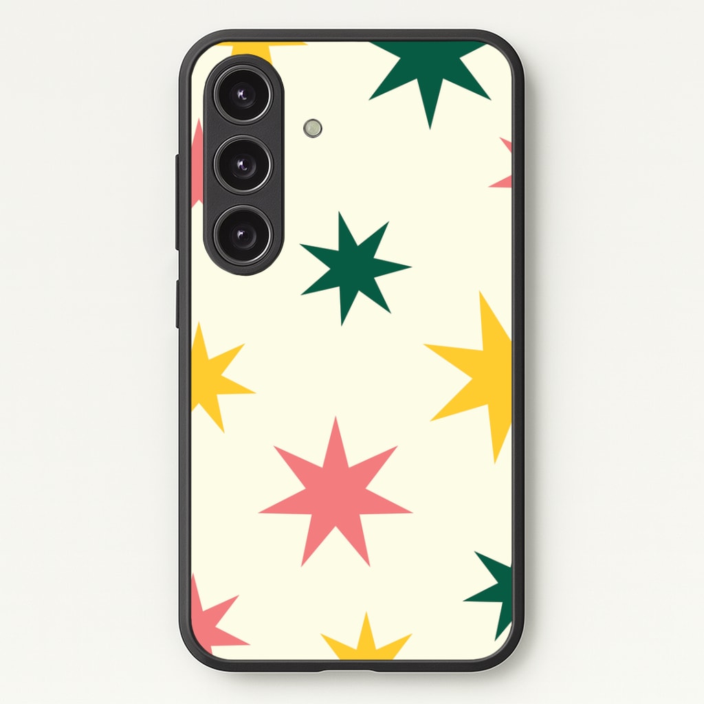 Colourful Christmas Stars Pattern Galaxy S24 Plus Case