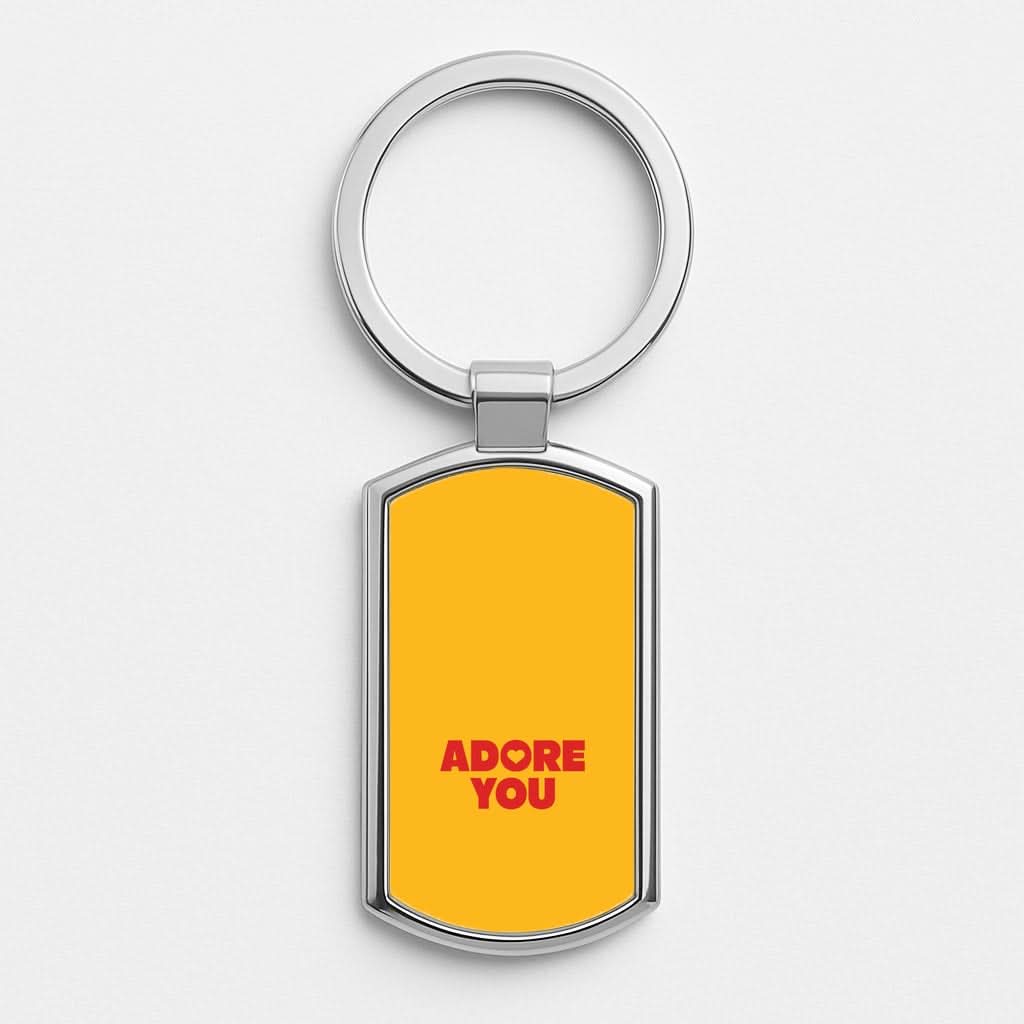 Adore You Silver Metal Keyring