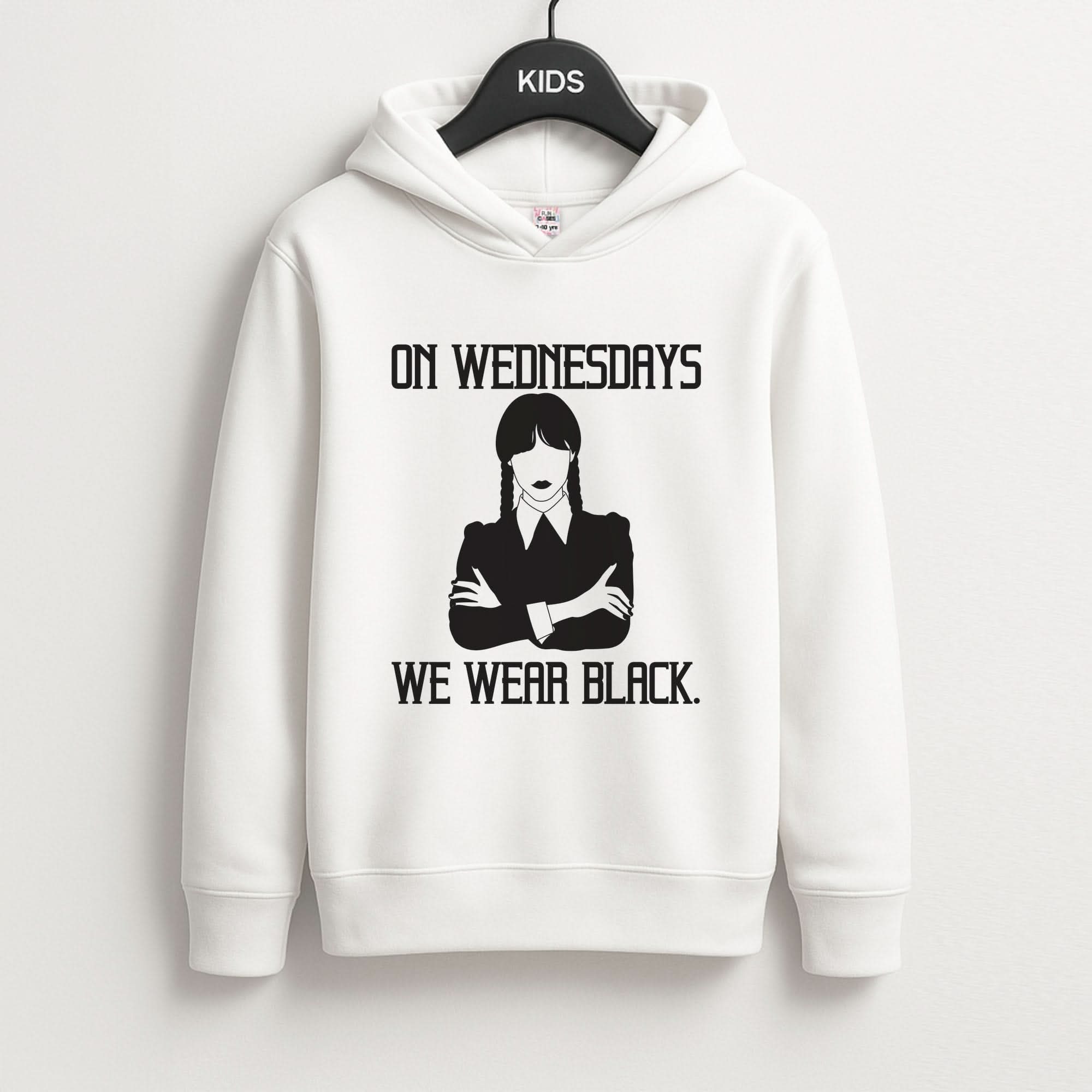 On Wednesdays We Wear Black Kids Hoodie
