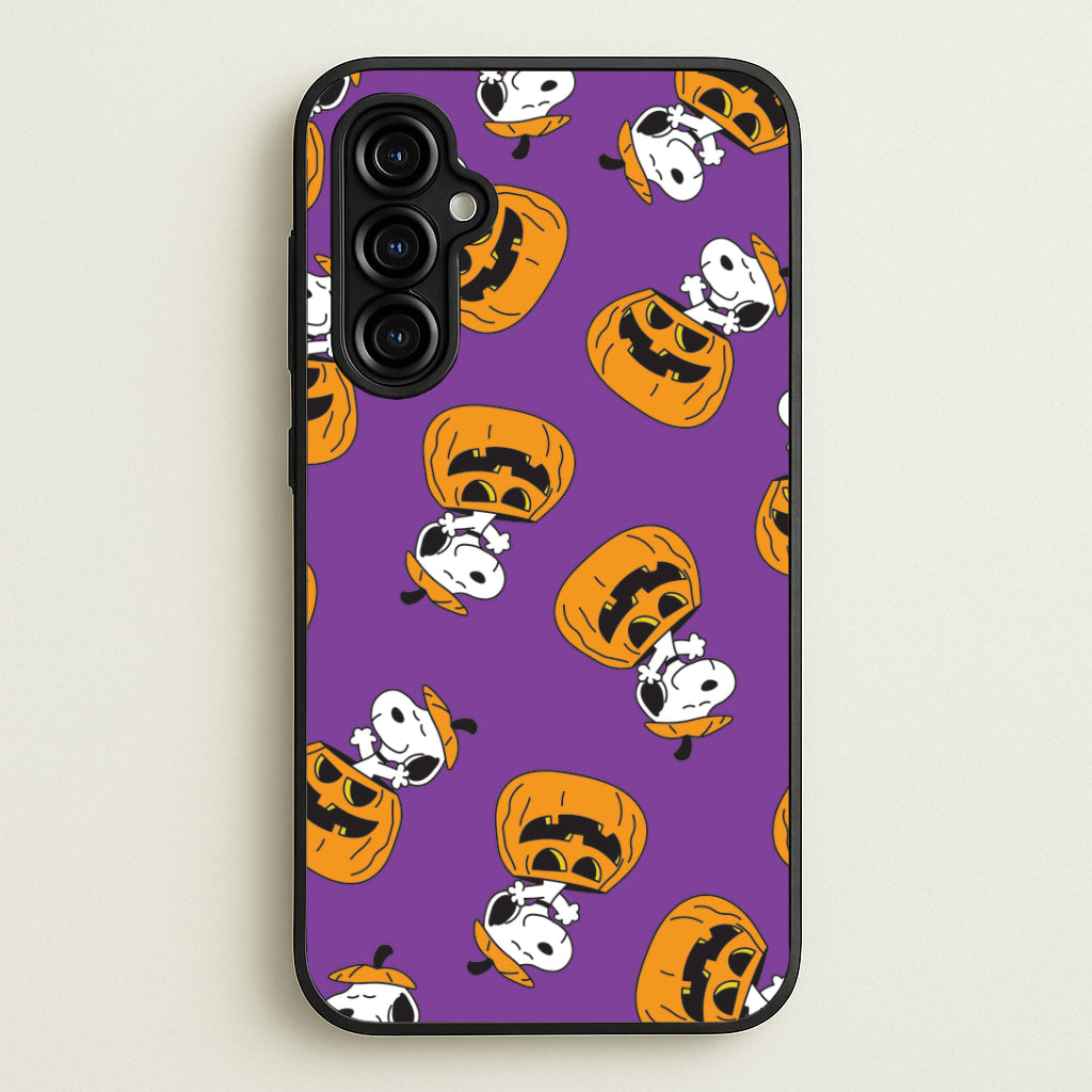 Cartoon Beagle Pumpkin Pattern Galaxy A54 Case