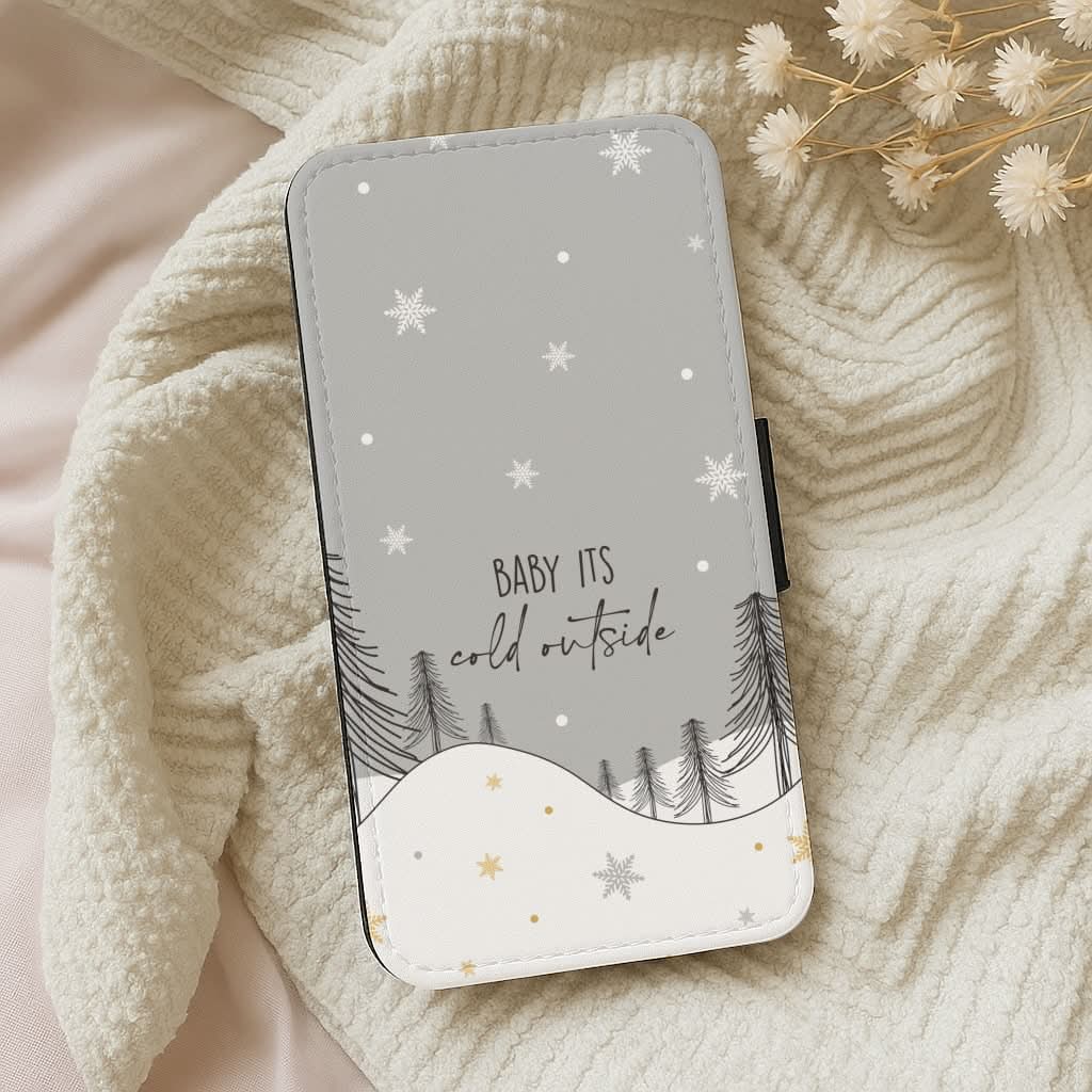 Baby It's Cold Outisde Landscape Leather Phone Case