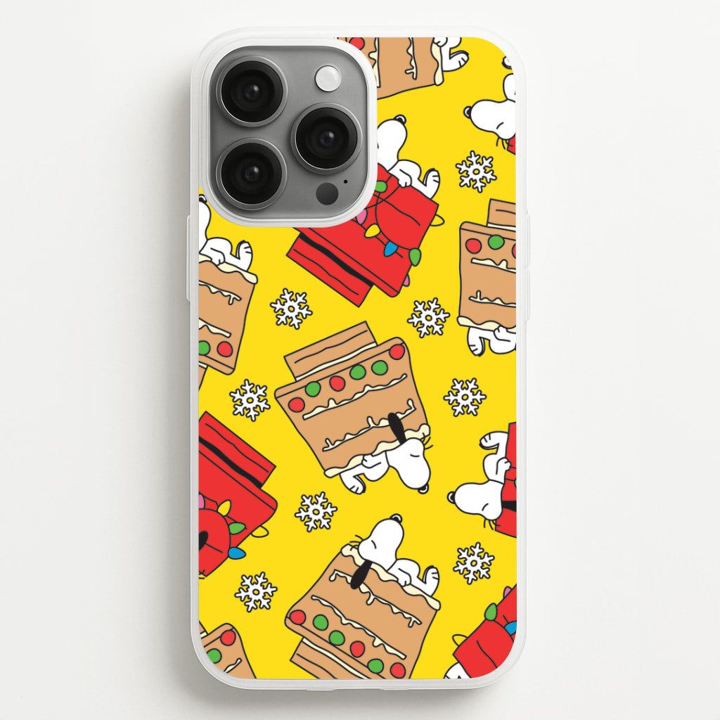 Cartoon Beagle Fairylights And Gingerbead Pattern iPhone 13 Pro Max Case