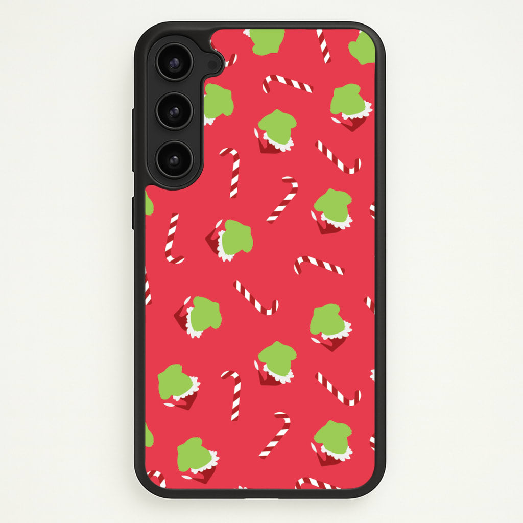 Green Creature And Candy Canes Pattern Galaxy S23 Case
