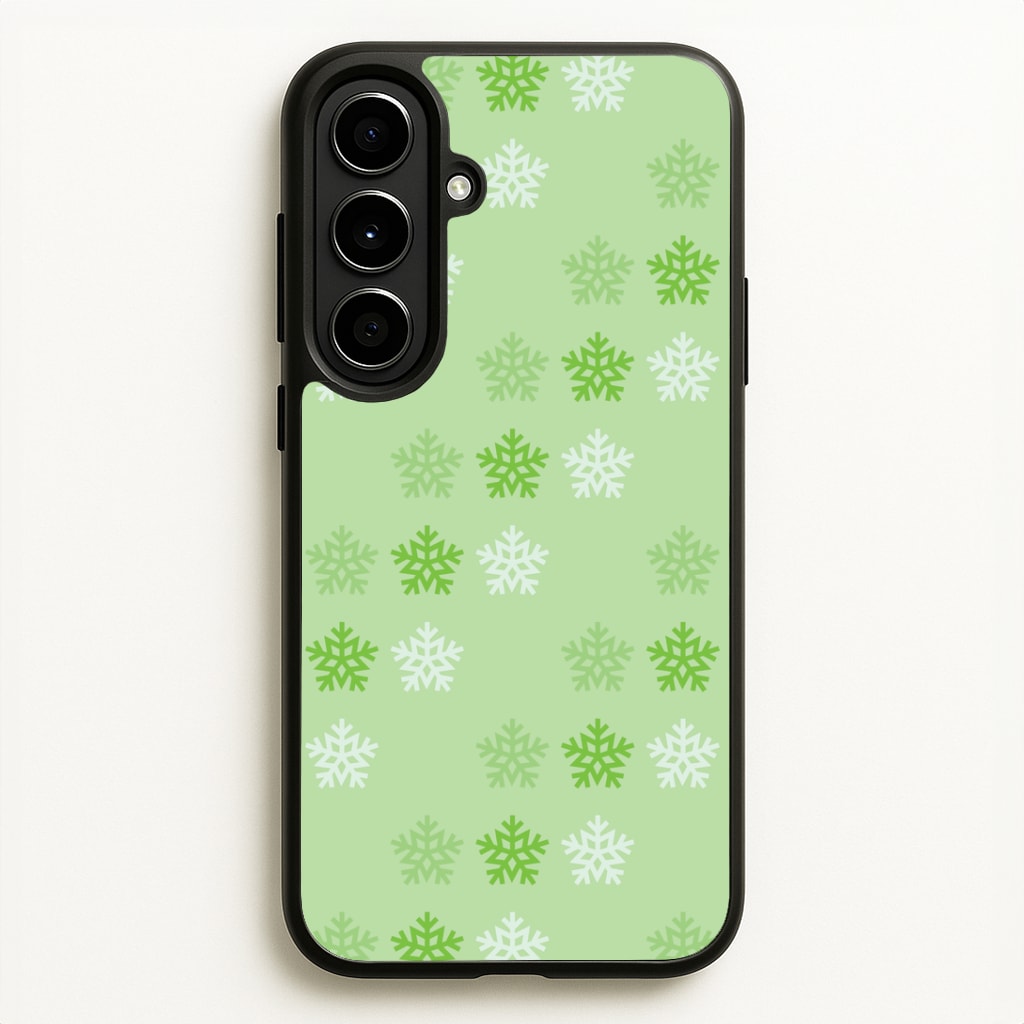 Green Slowflakes Christmas Pattern Galaxy A56 Case