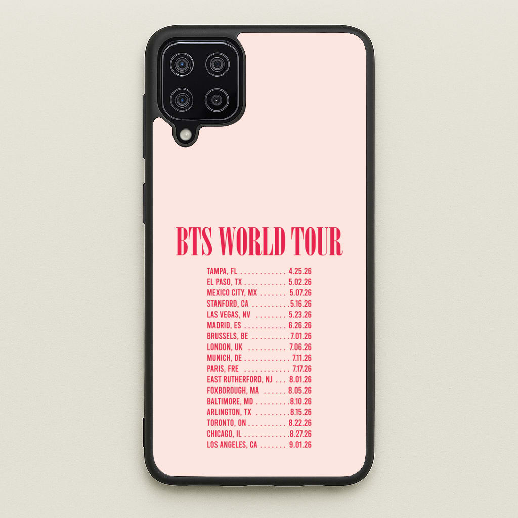 K-Pop Band World Tour List 2026 Galaxy A12 Case