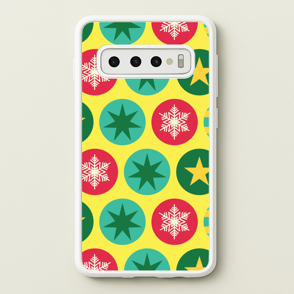 Colourful Abstract Baubles Christmas Pattern Galaxy S10 Plus Case
