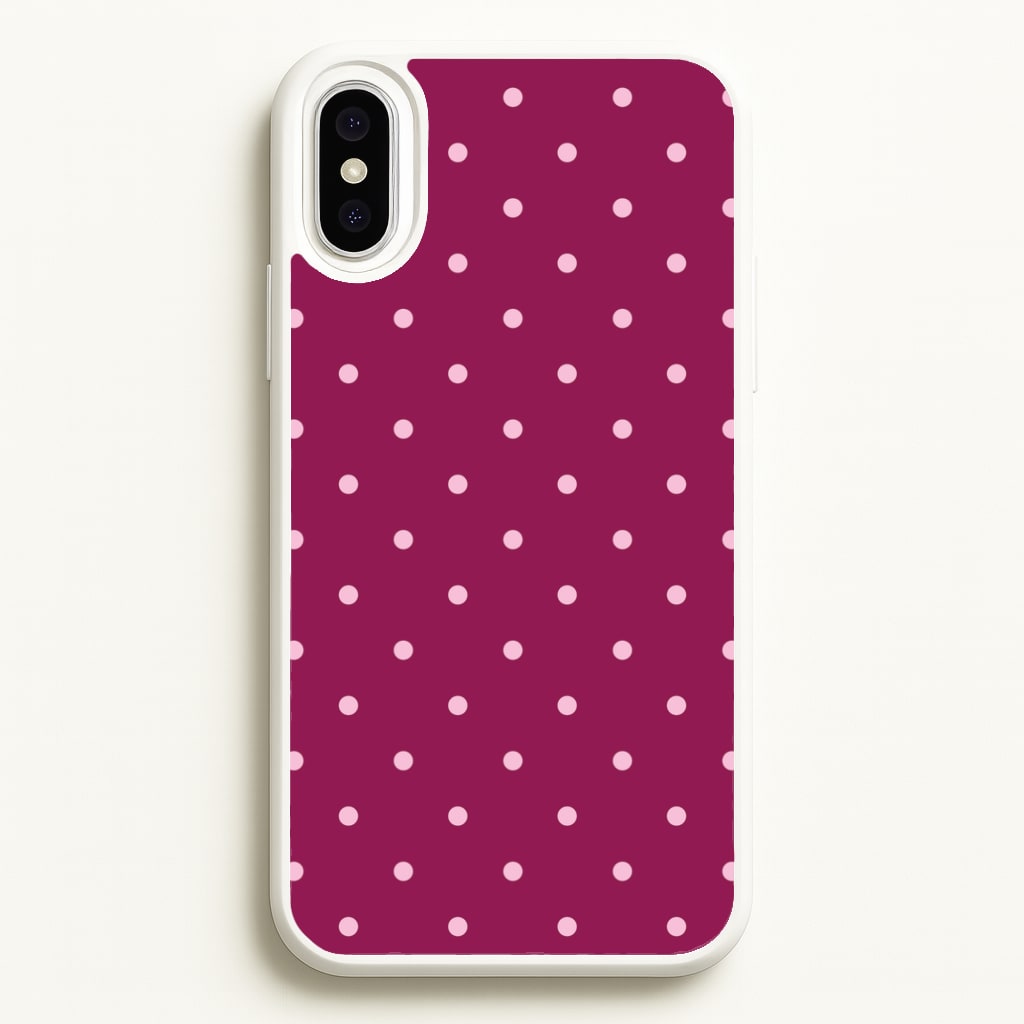 Raspberry Polka Dots iPhone XS Max Case