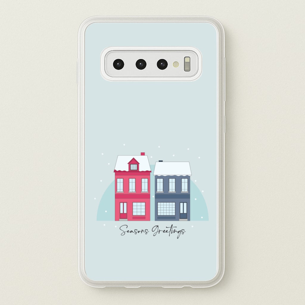 Seasons Greetings Winter Townhouses Galaxy S10 Case