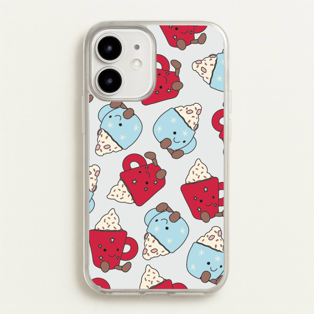 Christmas Drinks Plushies Pattern iPhone 12 / 12 Pro Case