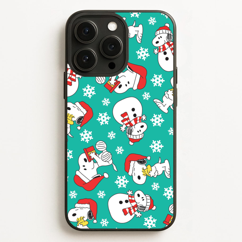 Christmas Cartoon Beagle Pattern iPhone 16 Pro Case