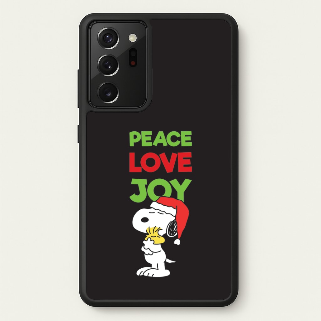 Peace, Love, Joy Christmas Cartoon Beagle Galaxy Note 20 Ultra Case