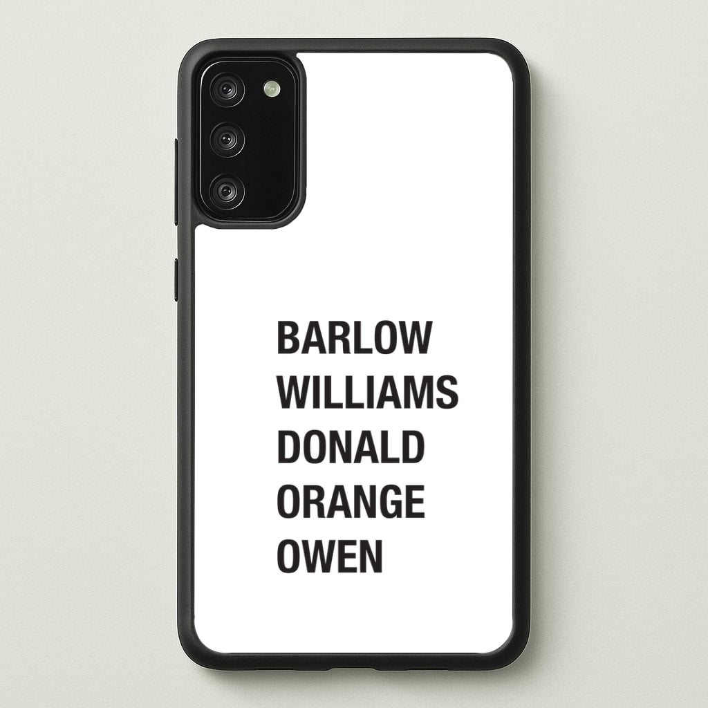 Take Band Members Names Galaxy S20 Case
