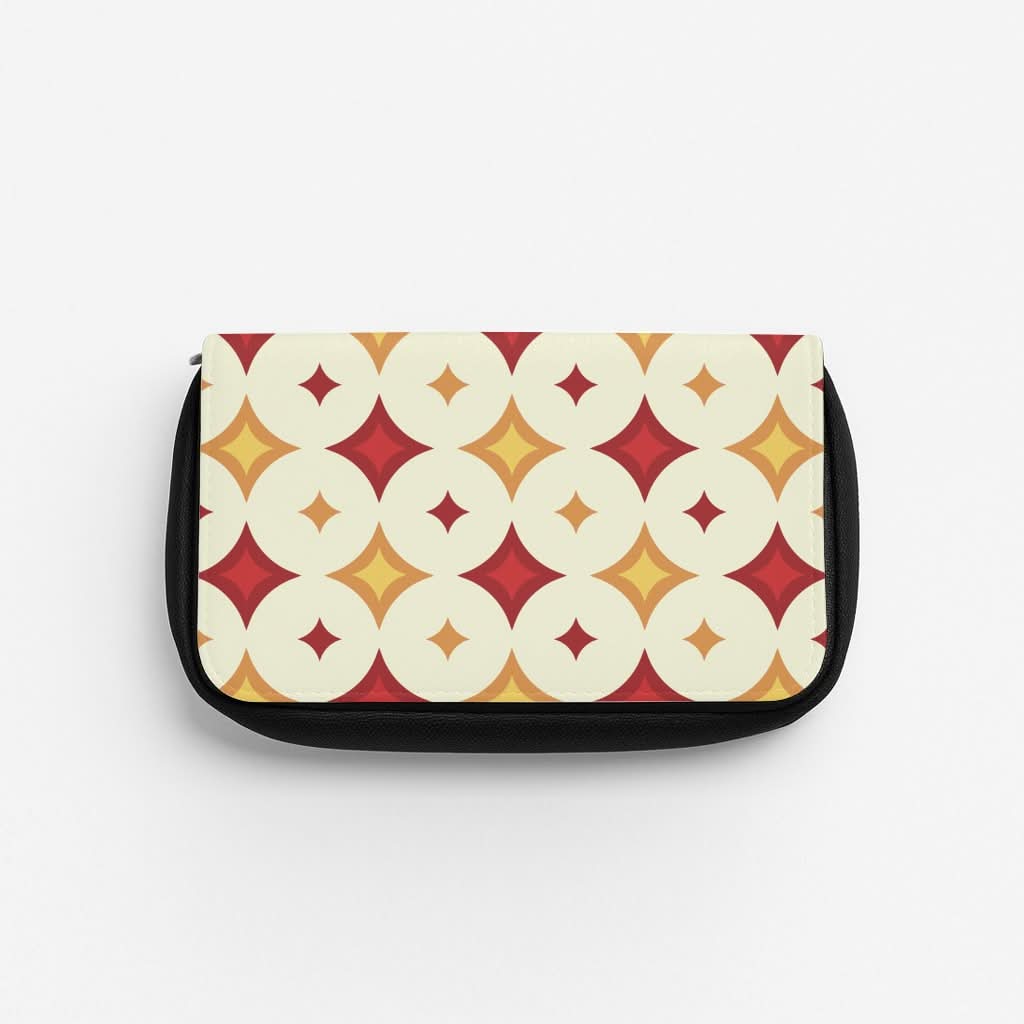 Geometric Christmas Stars Pattern Pencil Case