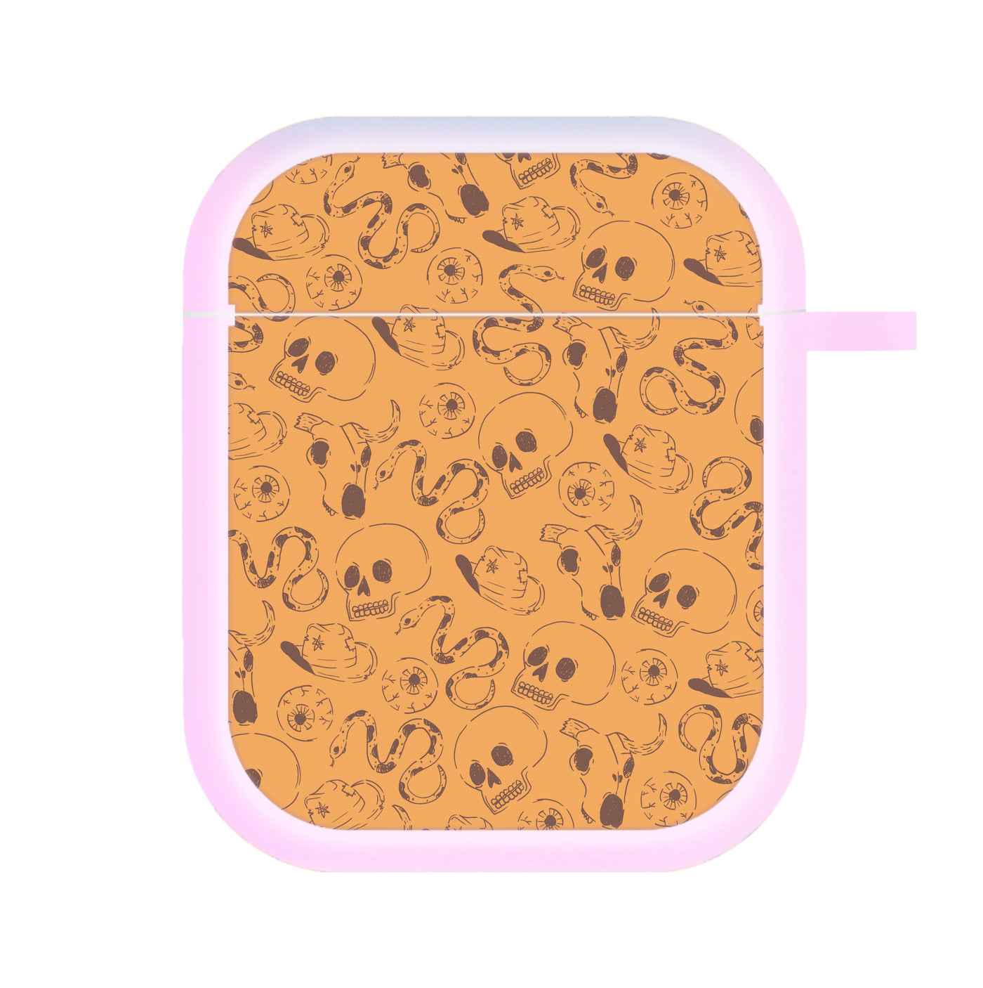 Orange Snakes And Skulls - Western  AirPods Case