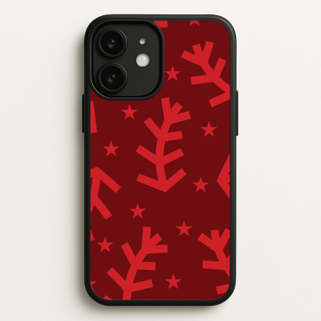Abstract Ferns And Snowflakes Pattern iPhone 11 Case