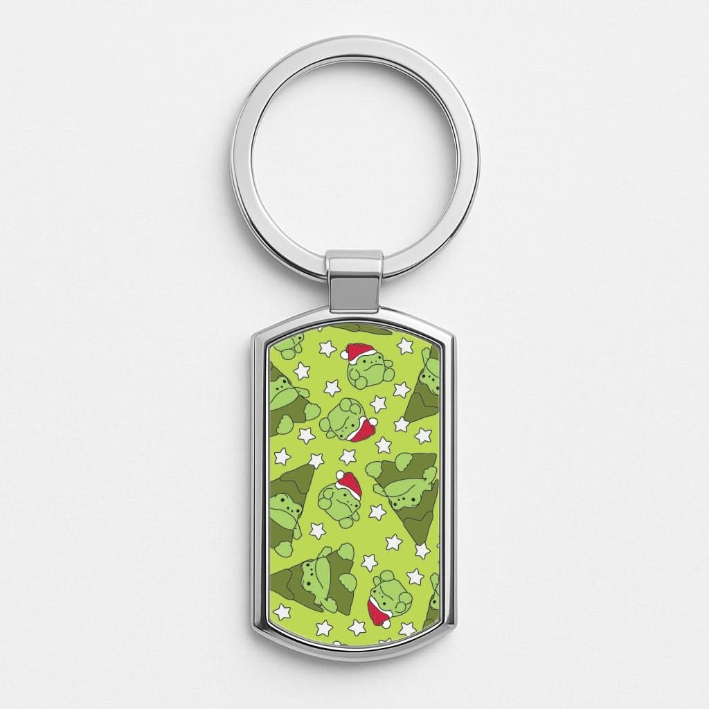 Christmas Frogs And Stars Plush Pattern Luxury Keyring