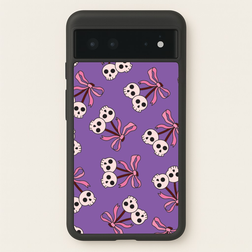 Cherry Skulls Pattern Google Pixel 6 Case
