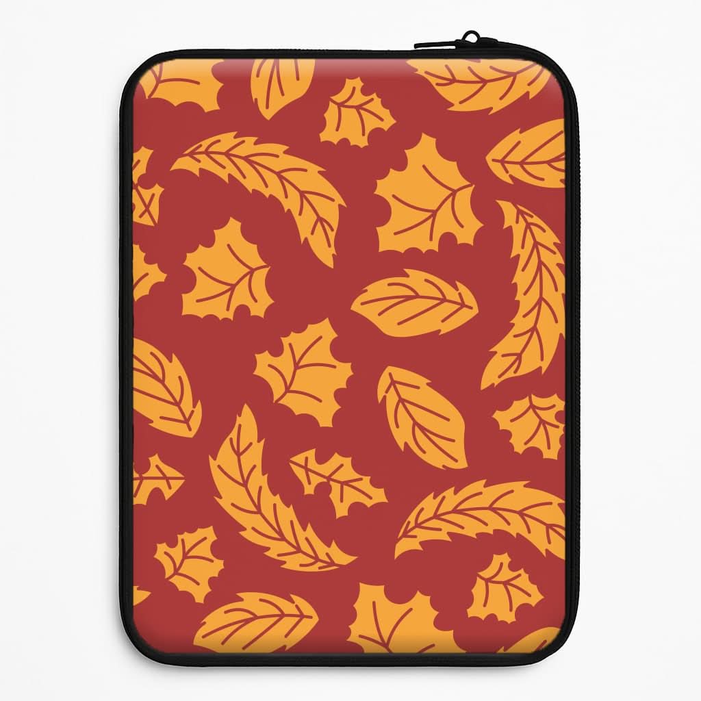 Orange Leaves Pattern Universal Laptop Sleeve