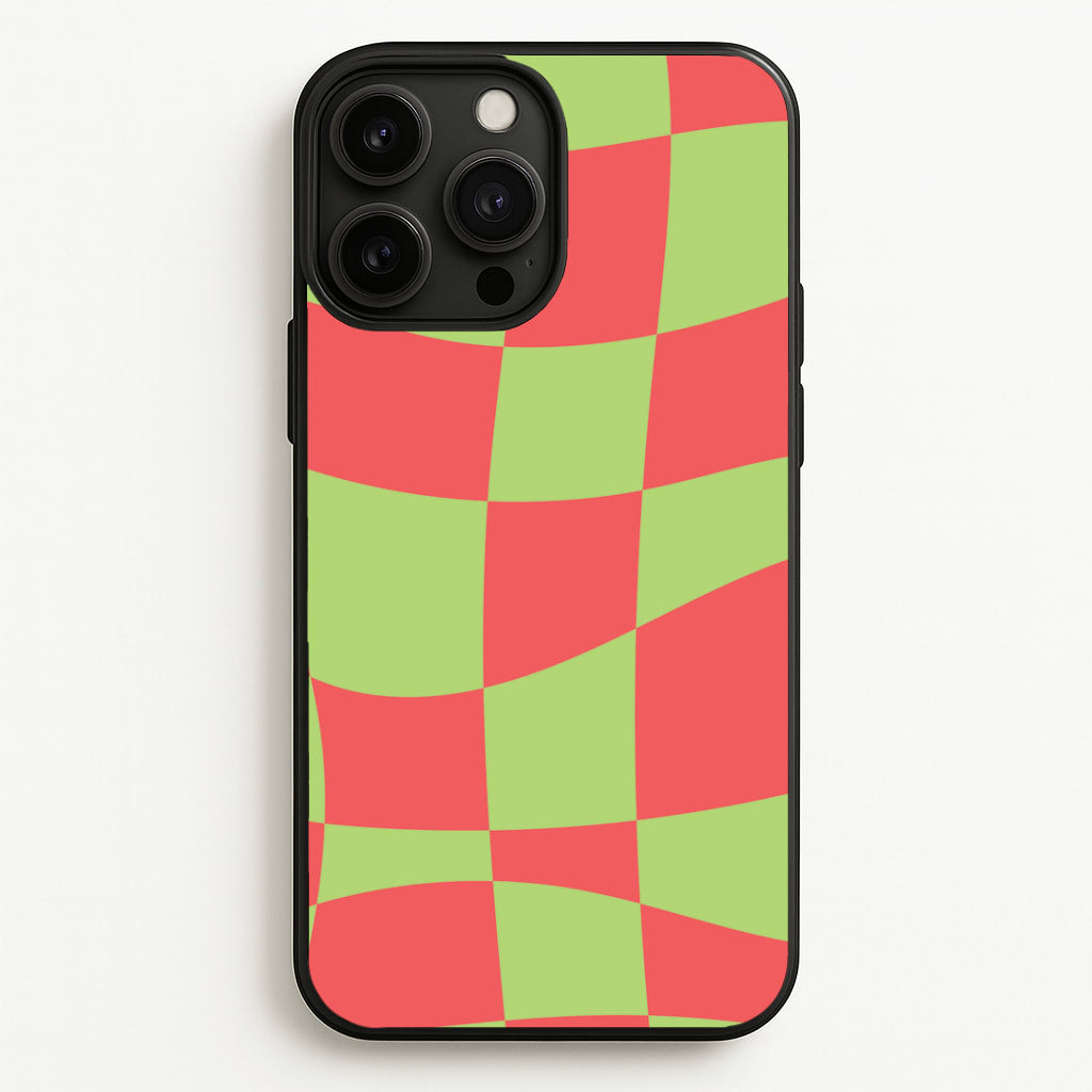 Abstract Red And Green Christmas Pattern iPhone 13 Pro Max Case