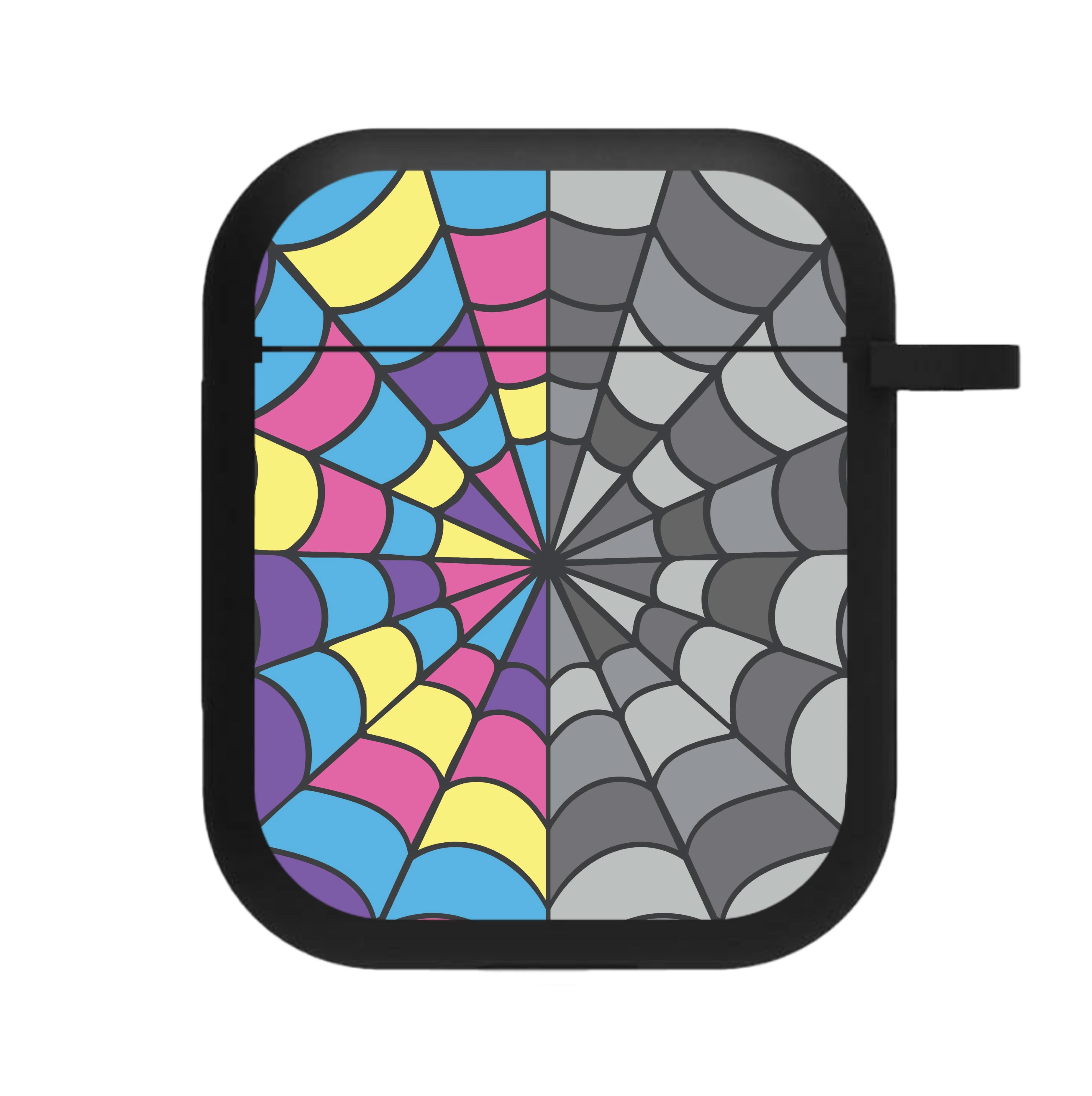 Colourful And Gray Spiderweb AirPods Case