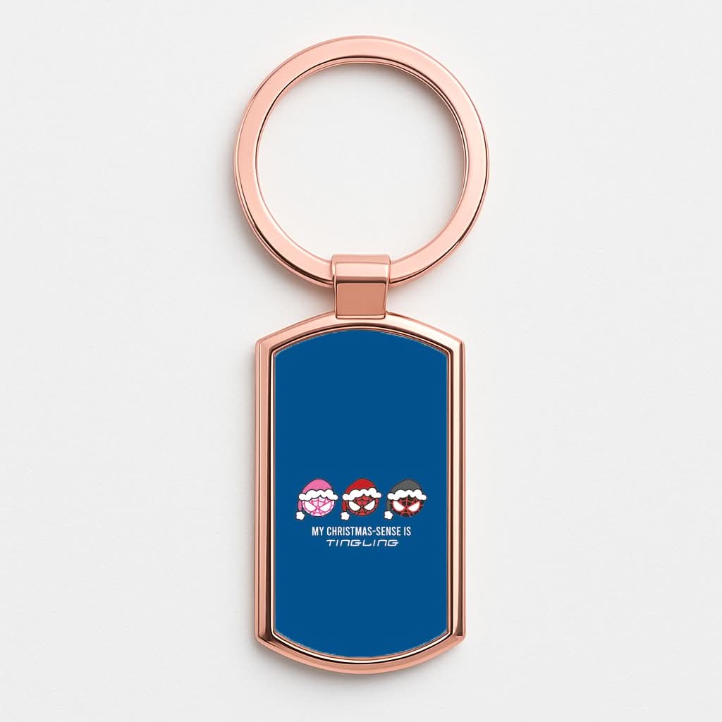 Spider Hero Christmas Sense Rose Gold Keyring