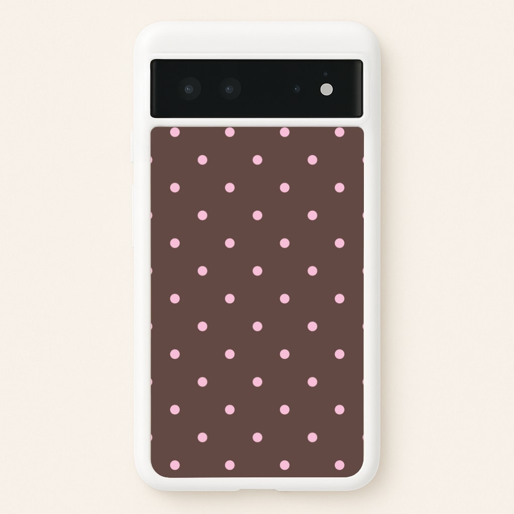 Chocolate & Strawberry Polka Dots Google Pixel 6 Case