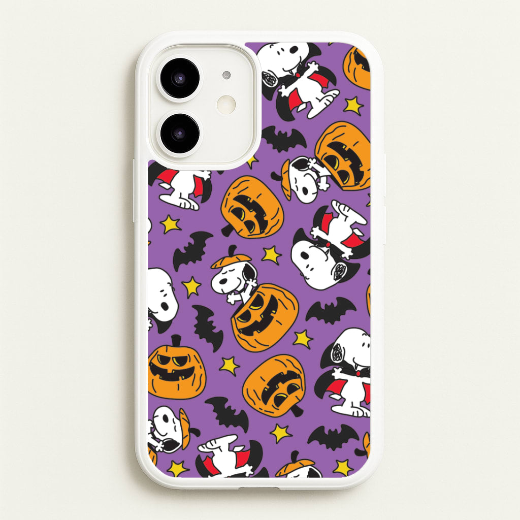 Cartoon Beagle Halloween Pattern iPhone 12 Mini Case